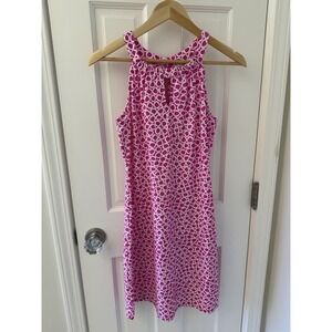 Jude Connally Dress XS Sleeveless Halter Pink Geometric Retro Stretch Mini